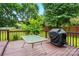 Enjoy the wooden deck with barbecue and view of a beautifully landscaped backyard at 6821 Millingden Ct, Charlotte, NC 28277