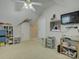 Bonus room offering versatile space, complete with neutral carpet and a ceiling fan at 736 Creekbridge Dr, Rock Hill, SC 29732