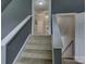 Carpeted staircase leading to a brightly lit hallway with neutral paint and white trim at 736 Creekbridge Dr, Rock Hill, SC 29732