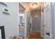 Hallway view featuring a bathroom and hardwood floors at 103 Poplar Trl, Rockwell, NC 28138