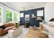 Stylish home office with modern desk, comfortable seating, ample natural light, and contemporary decor at 11024 Shreveport Dr, Huntersville, NC 28078