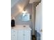Bathroom featuring an oval mirror, white vanity, and shower with a curtain at 1509 Churchill Downs Dr, Waxhaw, NC 28173