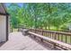 Spacious back deck with built-in seating overlooks the wooded backyard at 2009 Pinevalley Rd, Rock Hill, SC 29732