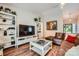 Cozy living room with wood floors, modern furniture, and a well-lit ambiance, perfect for relaxation at 2009 Pinevalley Rd, Rock Hill, SC 29732