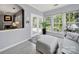The sun room is filled with natural light and tranquil views making it an ideal spot for relaxation and rejuvenation at 2224 Hartwell Ln, Fort Mill, SC 29707