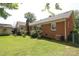Expansive backyard featuring brick exterior, lush green lawn, and mature landscaping at 2443 Knickerbocker Dr, Charlotte, NC 28212