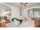 Open concept living room with hardwood floors and neutral decor at 2548 Chasewater Dr, Indian Land, SC 29707