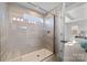 Stylish bathroom featuring a modern tiled shower with glass door at 3321 Treble Ct, Charlotte, NC 28262