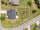 Aerial view showcases the roof, backyard, and surrounding neighborhood at 423 Courtland Ct, Kannapolis, NC 28081