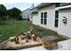View of the manicured backyard and patio, including a cactus garden and tasteful landscaping at 4711 Lenox Hill Pl # 98, Charlotte, NC 28269