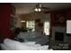 Spacious living room with fireplace and view to dining area, lots of light at 4711 Lenox Hill Pl # 98, Charlotte, NC 28269