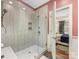 Bathroom showing large walk-in shower with glass door at 5030 Waldron Meadow Dr, Charlotte, NC 28226