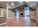 Finished basement with hardwood floors, recessed lighting, and gray walls at 5611 Charter Oaks Ln, York, SC 29745