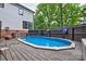 Backyard featuring a cozy in-ground pool surrounded by a wooden deck and a wooden fence at 5611 Charter Oaks Ln, York, SC 29745
