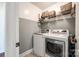 Convenient laundry room featuring modern appliances and storage shelves at 701 Larkridge Ct, Rock Hill, SC 29730