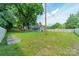 Expansive backyard featuring a lush lawn and a newly updated home with mature trees and green foliage at 7901 Reames Rd, Charlotte, NC 28216