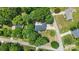 Aerial view displays lush landscaping, mature tree coverage, and private driveway at 1004 Gracebrook Dr, Salisbury, NC 28147
