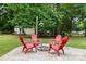 Charming backyard patio with a fire pit and chairs, great for outdoor gatherings at 1004 Gracebrook Dr, Salisbury, NC 28147