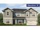 New construction shows an exterior elevation of a two-story home with a front-facing garage and covered porch at 118 Kerr Walk Dr # 17, Statesville, NC 28677