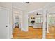 Elegant living room with hardwood floors, fireplace, and bright, natural light at 17308 Players Ridge Dr, Cornelius, NC 28031