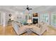 Cozy living room featuring a fireplace and comfortable seating arrangements at 17308 Players Ridge Dr, Cornelius, NC 28031