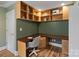 Bright home office with hardwood floors, built-in shelving, and a spacious desk area at 2006 Sandy Pond Ln, Waxhaw, NC 28173