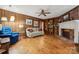 Cozy living room with fireplace and built-in bookshelves, creating a warm and inviting atmosphere at 2234 Hamilton Mill Rd, Charlotte, NC 28270