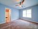 Bedroom view into a bathroom with a tile shower at 2608 Golden Bell Dr, Gastonia, NC 28056
