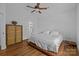 Bright bedroom with hardwood floors and modern decor at 3801 Rosedown Dr, Matthews, NC 28105