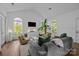 Bright living room with high ceilings, modern furnishings, and lots of natural light at 3801 Rosedown Dr, Matthews, NC 28105