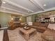 Comfortable living room showcasing a wet bar, wood beams, and stylish decor at 4201 Quail Hunt Ln, Charlotte, NC 28226