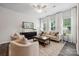 Cozy living room featuring modern decor, hardwood flooring, and bright, airy ambiance at 4750 Lakeview N Rd # 18, Charlotte, NC 28216