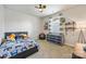 Well-decorated bedroom featuring carpet and a modern ceiling fan at 5088 Watersail Way, Clover, SC 29710