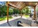 Inviting outdoor patio with pavilion, fire pit, manicured lawn and plenty of seating at 5088 Watersail Way, Clover, SC 29710