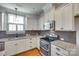 Modern kitchen with granite countertops, white cabinets, and stainless steel appliances at 750 Waterscape Ct, Rock Hill, SC 29730
