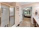Bright bathroom features a walk-in shower and access to the main bedroom at 8506 Graham Rd, Denver, NC 28037