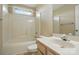Clean bathroom featuring a shower with tub and sink at 924 Secrest Hill Dr, Monroe, NC 28110