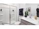 Bathroom featuring stand up shower, toilet, sink and a plant at 925 Two Brothers Ln, York, SC 29745