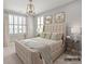 Elegant bedroom with a tufted headboard, soft lighting, and plantation shutters at 1001 Kingbird Ln # 15, Clover, SC 29710