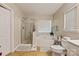 Bathroom featuring a shower, tub, and toilet creating a functional and well-lit space at 10044 Markus Dr, Mint Hill, NC 28227