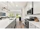 Modern kitchen with island seating, stainless steel appliances, and an open layout at 1028 Maltby St, Charlotte, NC 28217