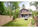 Beautiful backyard view showcasing lush green grass and privacy fence with an elegant house exterior at 1620 Arnold Dr, Charlotte, NC 28205