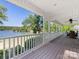 Inviting covered porch with panoramic views of the lake, perfect for outdoor dining and relaxation at 17835 Terryglass Ln, Charlotte, NC 28278