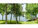 Scenic view of a backyard leading to the water, perfect for enjoying nature and lake access at 302 Northwest Dr, Davidson, NC 28036