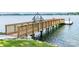 Picturesque private wooden dock extending into the water, offering serene views and waterfront access at 302 Northwest Dr, Davidson, NC 28036