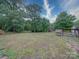 Spacious backyard with mature trees, offering privacy and a serene setting, and small red wooden shed at 4636 Brown Creek Church Rd, Wadesboro, NC 28170
