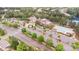 Aerial view of a community clubhouse, pool, and parking, surrounded by trees and homes at 5141 Grandview Dr, Fort Mill, SC 29707