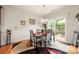Cozy dining area with a modern table set, connecting to a patio through a sliding door for an indoor-outdoor feel at 5428 Colonial Garden Dr, Huntersville, NC 28078