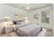 Cozy bedroom with neutral gray tones, a window, and plush white rug creating a serene atmosphere at 9107 Royal Highlands Ct, Charlotte, NC 28277