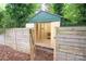 Open shed area featuring an open door with the internal frame structure at 1021 Nancy Dr, Charlotte, NC 28211